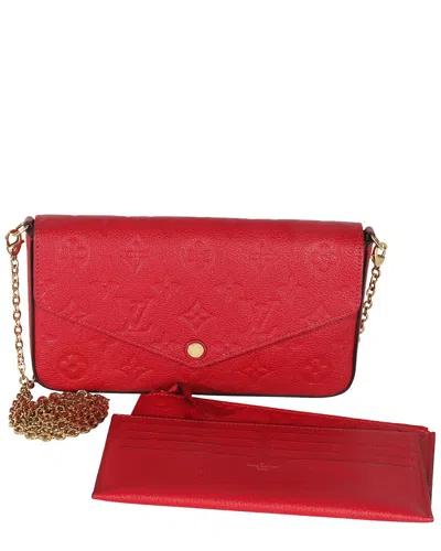 Louis Vuitton Red Leather Scarlet Monogram Empreinte Félicie Pochette  (authentic Pre-loved) In Black