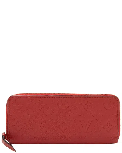Louis Vuitton Red Monogram Empreinte Clemence Wallet (authentic Pre-loved)