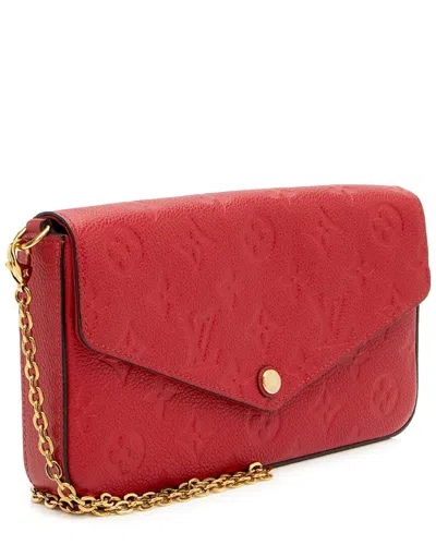 Pre-owned Louis Vuitton Red Monogram Empreinte Felicie Pochette (authentic Pre-loved)