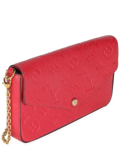 Pre-owned Louis Vuitton Red Monogram Empreinte Leather Felicie Pochette (authentic Pre-  Loved)