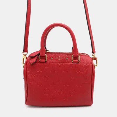 Pre-owned Louis Vuitton Red Monogram Empreinte Leather Speedy Bandouliere 20 Bag