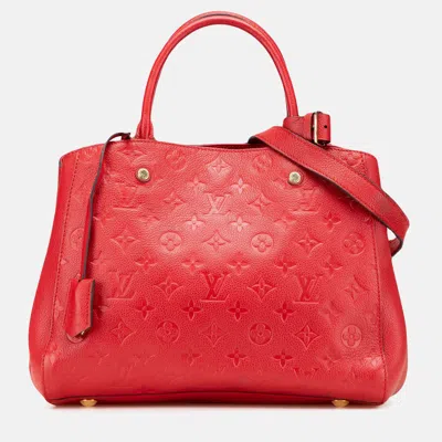 Pre-owned Louis Vuitton Red Monogram Empreinte Montaigne Mm