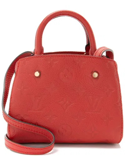 Pre-owned Louis Vuitton Red Monogram Empreinte Montaigne Nano (authentic Pre-loved)