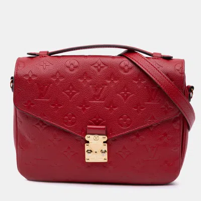 Pre-owned Louis Vuitton Red Monogram Empreinte Pochette Metis