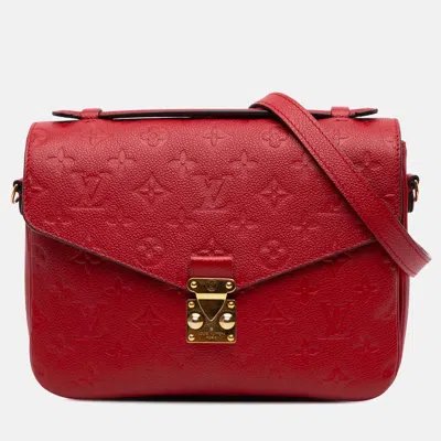 Pre-owned Louis Vuitton Red Monogram Empreinte Pochette Metis