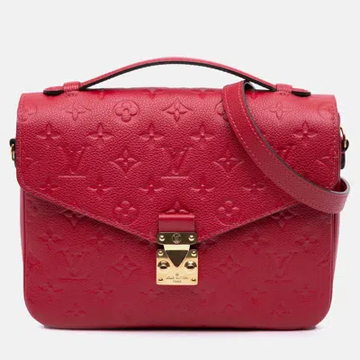 Pre-owned Louis Vuitton Red Monogram Empreinte Pochette Metis