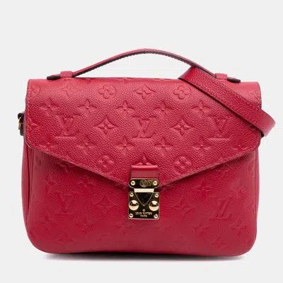 Pre-owned Louis Vuitton Red Monogram Empreinte Pochette Metis
