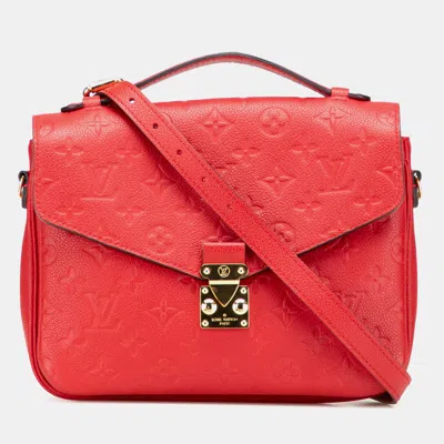 Pre-owned Louis Vuitton Red Monogram Empreinte Pochette Metis