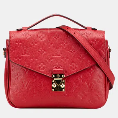 Pre-owned Louis Vuitton Red Monogram Empreinte Pochette Metis