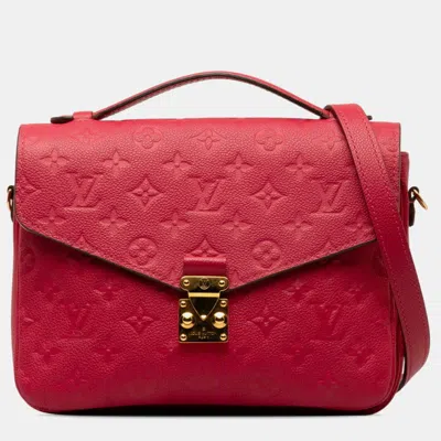 Pre-owned Louis Vuitton Red Monogram Empreinte Pochette Metis Shoulder Bag