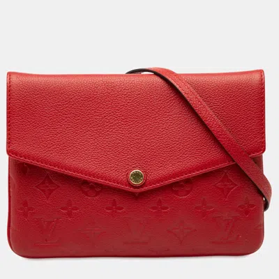 Pre-owned Louis Vuitton Red Monogram Empreinte Twice