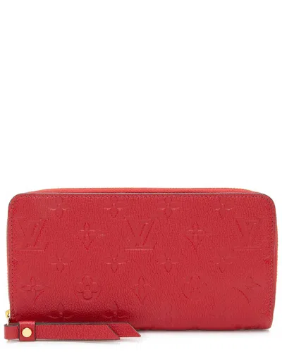 Pre-owned Louis Vuitton Red Monogram Empreinte Zippy Wallet (authentic Pre-loved)