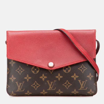 Pre-owned Louis Vuitton Red Monogram Twice
