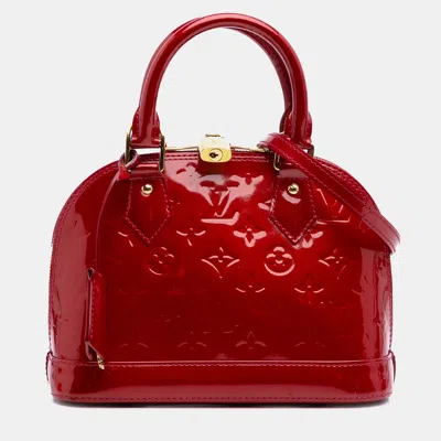 Pre-owned Louis Vuitton Red Monogram Vernis Alma Bb