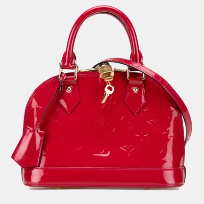 Pre-owned Louis Vuitton Red Monogram Vernis Alma Bb