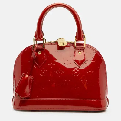 Pre-owned Louis Vuitton Red Monogram Vernis Alma Bb