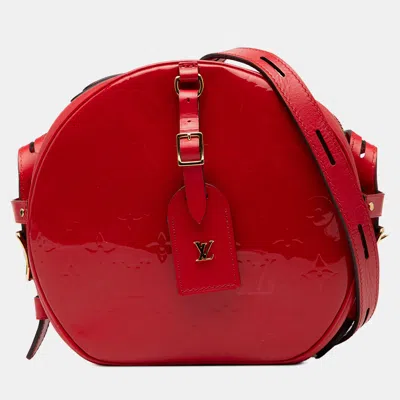 Pre-owned Louis Vuitton Red Monogram Vernis Boite Chapeau Souple Pm