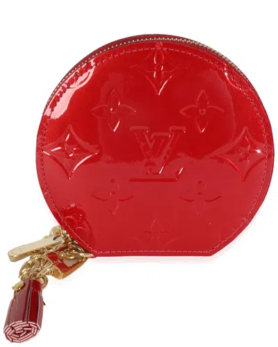 Pre-owned Louis Vuitton Red Monogram Vernis Leather Porte Monnaie Chapeau (authentic  Pre-loved)