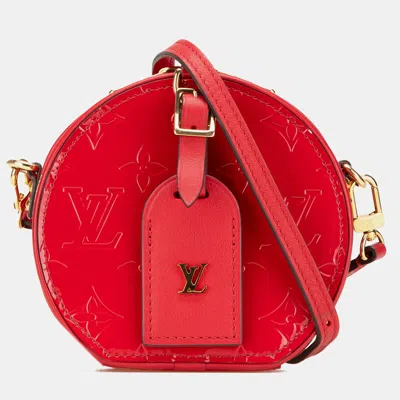 Pre-owned Louis Vuitton Red Monogram Vernis Mini Boite Chapeau Souple