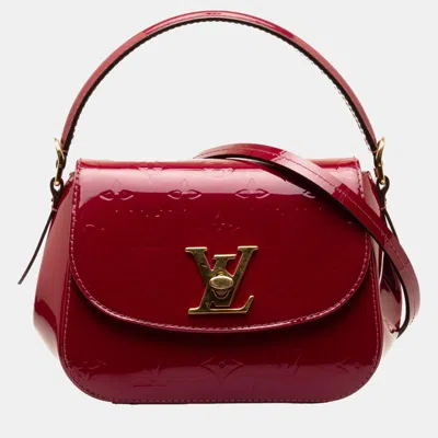 Pre-owned Louis Vuitton Red Monogram Vernis Pasadena