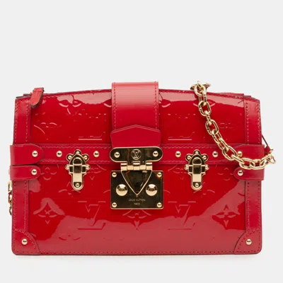 Pre-owned Louis Vuitton Red Monogram Vernis Trunk Clutch