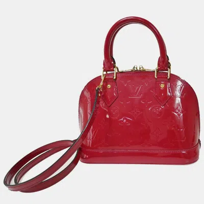 Pre-owned Louis Vuitton Red Patent Leather Alma Bb Bag