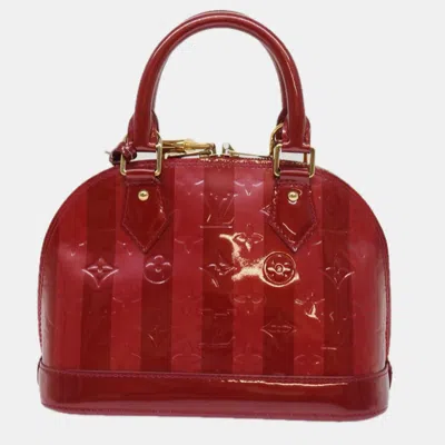 Pre-owned Louis Vuitton Red Patent Leather Alma Bb Top Handle Bag