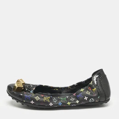 Pre-owned Louis Vuitton Red Patent Leather Dice Scrunch Ballet Flats Size 37