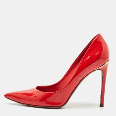 Pre-owned Louis Vuitton Red Patent Leather Eyeline Pointed Toe Pumps Size 38