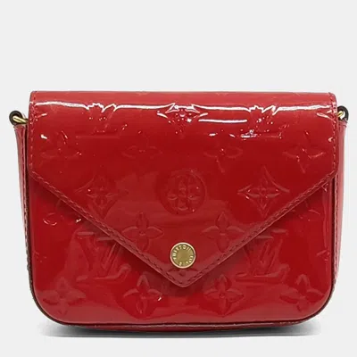 Pre-owned Louis Vuitton Red Patent Leather Vernis Mini Sac Lucy Crossbody Bag