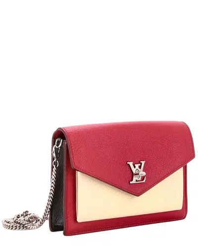 Louis Vuitton Red Sheep Leather Mylockme Chain Pochette (authentic Pre-loved)