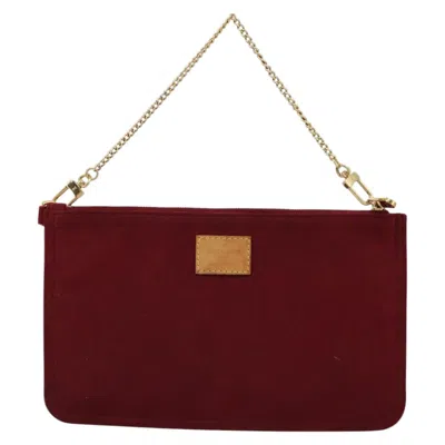 Pre-owned Louis Vuitton Red Suede Clutch Bag ()