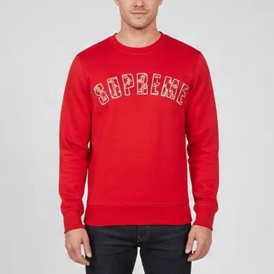 Pre-owned Louis Vuitton Red Supreme Arc Logo Cotton Crewneck Sweatshirt Xs