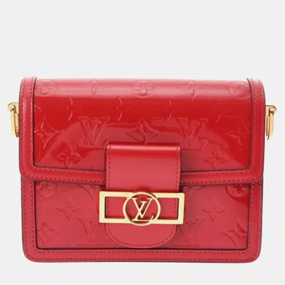 Pre-owned Louis Vuitton Red Vernis Dauphine Mini Shoulder Bag