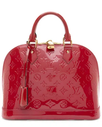 Pre-owned Louis Vuitton Red Vernis Leather Alma Pm (authentic Pre-loved)