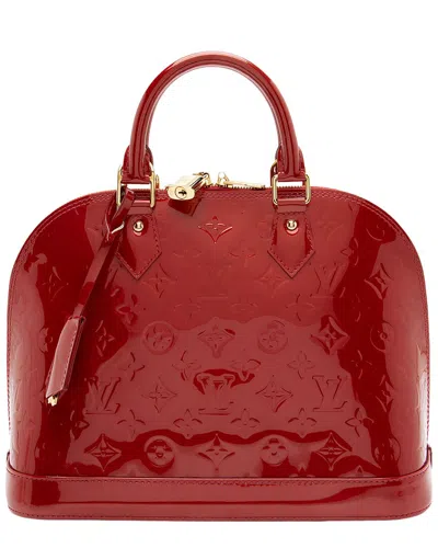Louis Vuitton Red Vernis Leather Alma Pm Satchel (authentic Pre-loved)