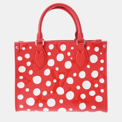 Pre-owned Louis Vuitton Red Yayoi Kusama Infinity Dots Monogram Empreinte Giant Pm Onthego Tote
