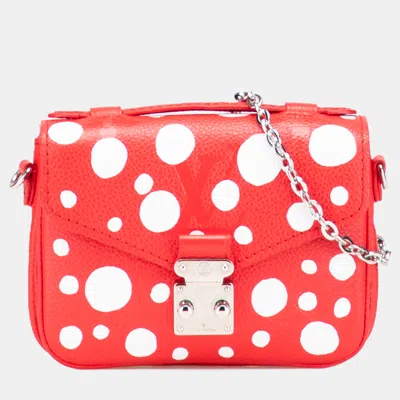 Pre-owned Louis Vuitton Red Yayoi Kusama Monogram Empreinte Infinity Dots Micro Metis