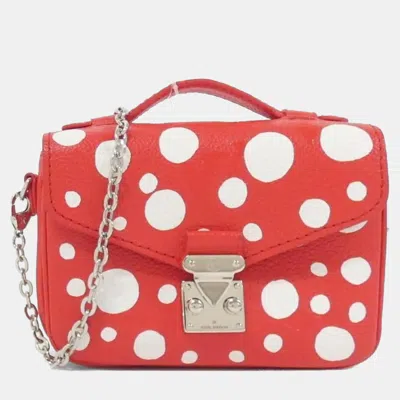 Pre-owned Louis Vuitton Red/white Micro Métis Lv X Yk Monogram Empreinte Leather Shoulder Bag