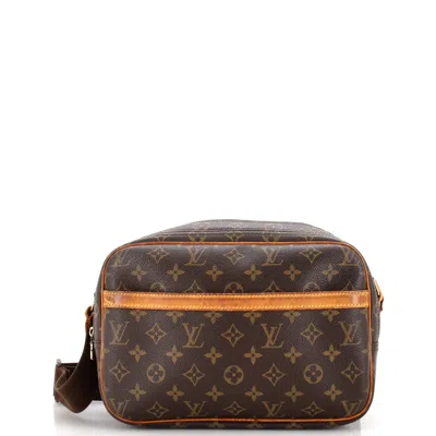 Pre-owned Louis Vuitton Reporter Bag Monogram Canvas Pm In Brown