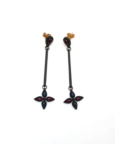 Pre-owned Louis Vuitton Resin Drop Earrings In Black