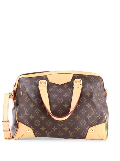 Pre-owned Louis Vuitton Retiro Handbag Monogram Canvas Pm Satchel In Brown