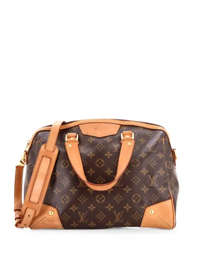Pre-owned Louis Vuitton Retiro Handbag Monogram Canvas Pm Satchel In Brown