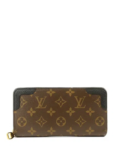 Pre-owned Louis Vuitton Retiro Zippy Monogram Wallet In Brown