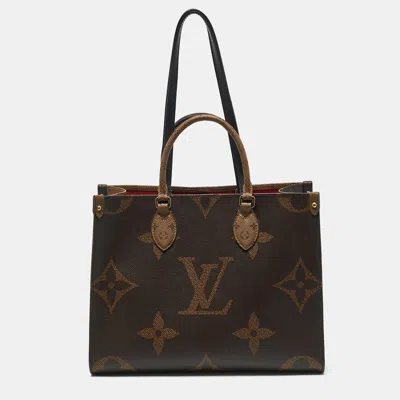 Pre-owned Louis Vuitton Reverse Monogram Canvas Giant Onthego Mm Bag
