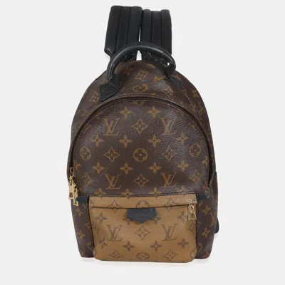 Pre-owned Louis Vuitton Reverse Monogram Canvas Palm Springs Pm Bag In Brown