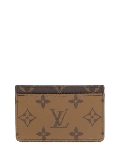 Pre-owned Louis Vuitton Reverse Monogram Leather Card Holder