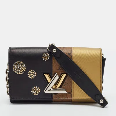 Pre-owned Louis Vuitton Reverse Monogram Studded Night Lights Twist Wallet On Chain In Multi