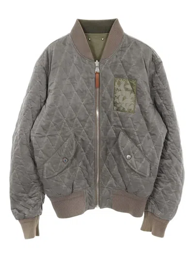 Pre-owned Louis Vuitton Reversible Bomber Jacket In Gray