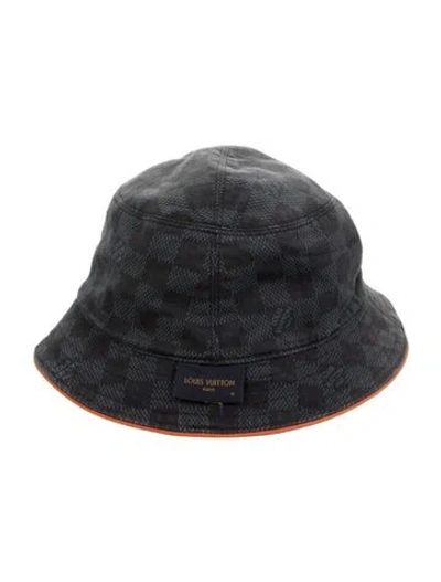 Pre-owned Louis Vuitton Reversible Damier Bucket Hat In Blue